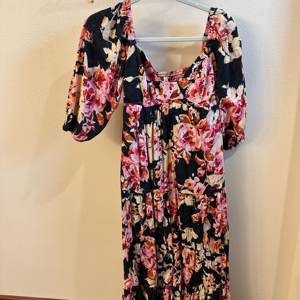 Floral Black and Pink Dress